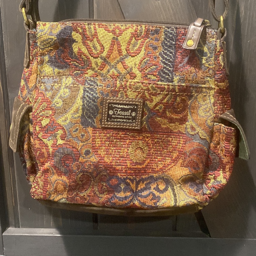 Fossil Tapestry Crossbody Bag